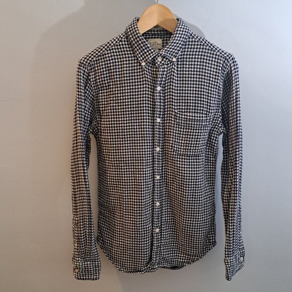 J. Crew Men's Small Slim Fit Double-Weave Plaid Button Down Shirt Style AI327 - Picture 1 of 15
